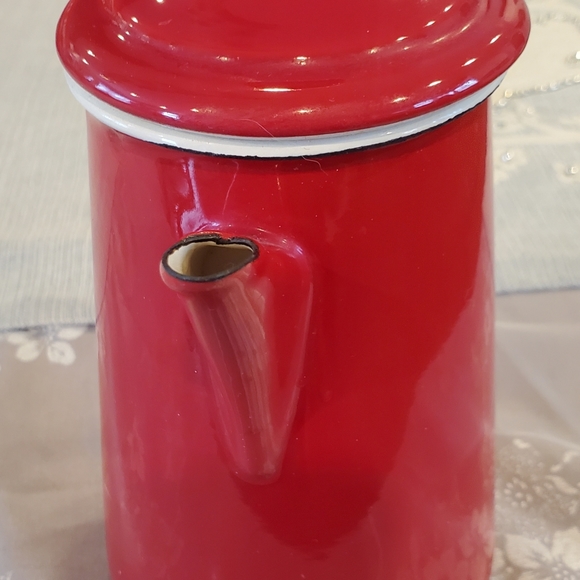Vintage Emalia Olkusz 1907 Red Enamel Coffee/Tea Pot 1907 - Picture 4 of 11
